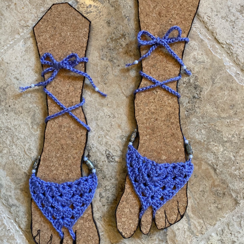 Summer Close Out Sale -  Lilac barefoot sandals – BoHo beach style